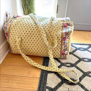 Vera Bradley large yellow travel duffel bag